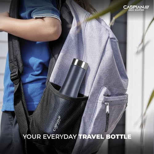 Image of CASPIAN / / / Aqua ISI Certified Stainless Steel Water Bottle 1ltr. (Graphite, 1 Litre, Set of 6) |Leak Proof Thunder for Fridge Home Office Travel School Kids Boys Girls Adults Sports Gym Yoga|BPA Free