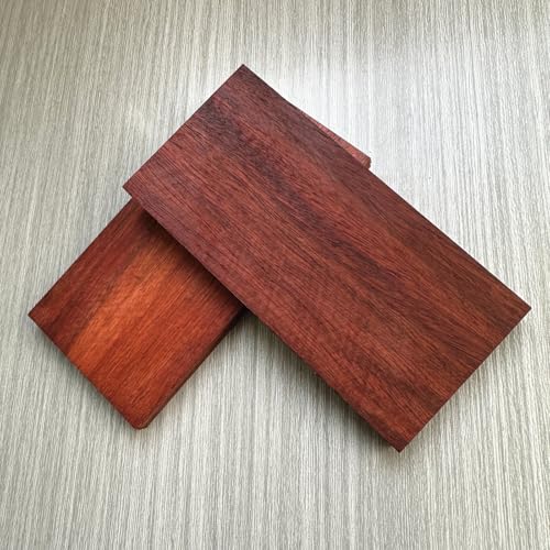 Small Woodworking Scales Blanks, 5x2.5x0.4 inch Hardwood Blanks for DIY, Pre-Cut Wood Handle Scales for Knife Handle, Gun Grips, Guitar Bodies, Necks and Craft Projects - Bloodwood