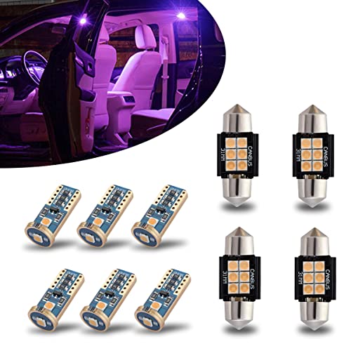 iBrightstar 31mm DE3175 DE3021 194 168 T10 LED Bulbs 3030 Chipset Error Free for Car Truck Interiors Dome Map Door Courtesy License Plate Lights pack of 10, Purple