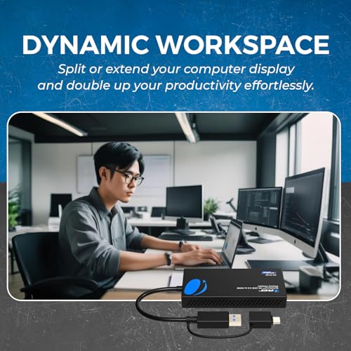 OREI SplitExtend 4K HDMI Splitter Extended Display for Dual Monitor - Multi-Monitor Display 3 Separate Screens - USB A & USB-C Adapter to HDMI 2.0, 4K@60hz, DisplayLink Driver MacOS, Windows by OREI - Image 7