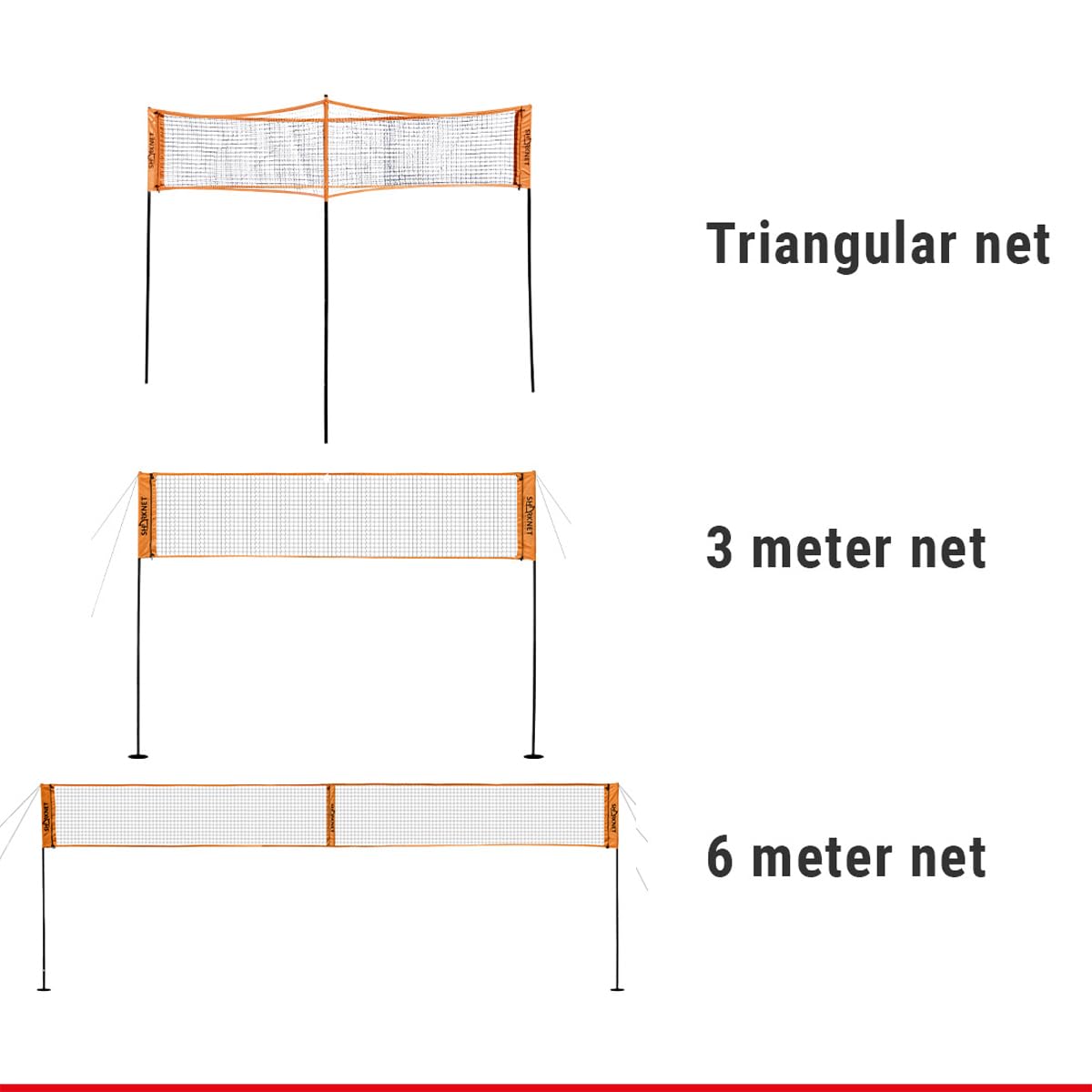 HAMMER 2 in 1 volleyballnetz SHARKNET - dreieckiges Volleyball Netz Set, höhenverstellbares Beachvolleyball Netz