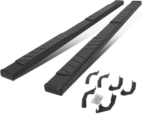 Miniatura 6 de Estribos de barra Nerf de 5 pulgadas con escalón lateral plano compatible con Toyota Tacoma DobleCrew Cab 05-21, acero inoxidable, cromo pulido