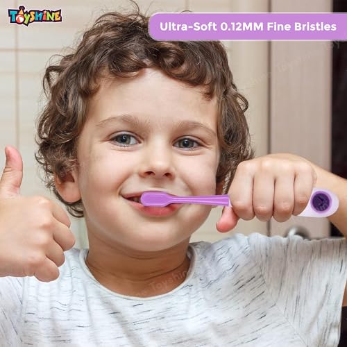 Image of Spanker Pack of 5 Children's Cute Soft Bristle Toothbrush with Fine Bristles | Lion Handle & Pressure-Reducing Design for Good Cleaning Effect Manual Toothbrush For Kids 3-12yrs