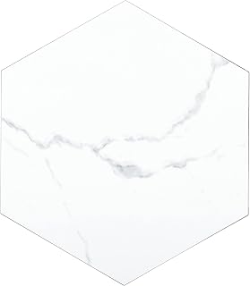 BaseCore HEX Hexagon Vinyl Flooring White Marble 5.75