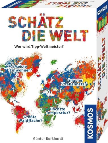 Kosmos 682866 Schätz die Welt, Wer Wird Wett-Weltmeister? Geografie-Spiel über die Länder der Erde, ab 10 Jahre, für 2 - 5 Personen, Gesellschaftsspiel Multicolor