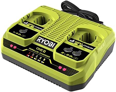 RYOBI 18 V ONE+ Duo-Akku-Ladegerät RC18240 (mit Überlastungsschutz und Ladezustandsanzeige, ohne Akku)
