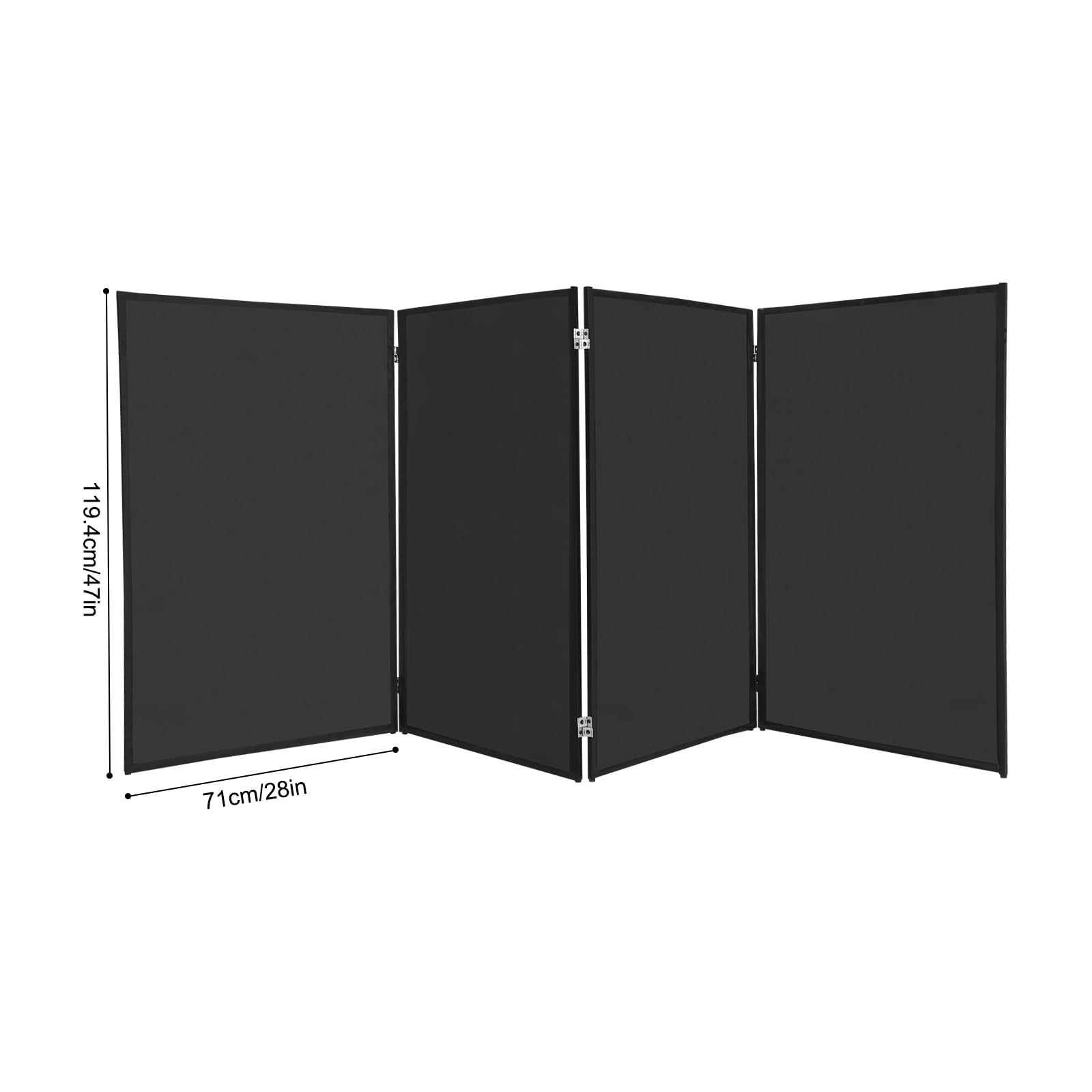 Écran de DJ 4 segments - Panneaux pliables - Pour pupitre de DJ - Support de DJ pliable et mobile - Noir