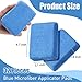 Riakrum 32 Pieces Microfiber Applicator Pads Detailing Car Wax Sponge for Car Ceramic Coating Applicator Tire Shine Cleaning Pad for Applying Wax Foam(Blue)