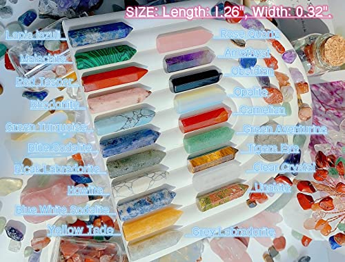 image for QINJIEJIE 20 PCS Healing Crystals Stones Sets Wands Bulk Natural Pocke