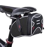 ROTTO Satteltasche Fahrrad Sattel Tasche für Mountainbike Rennrad Wasserdichter Reißverschluss (Schwarz)