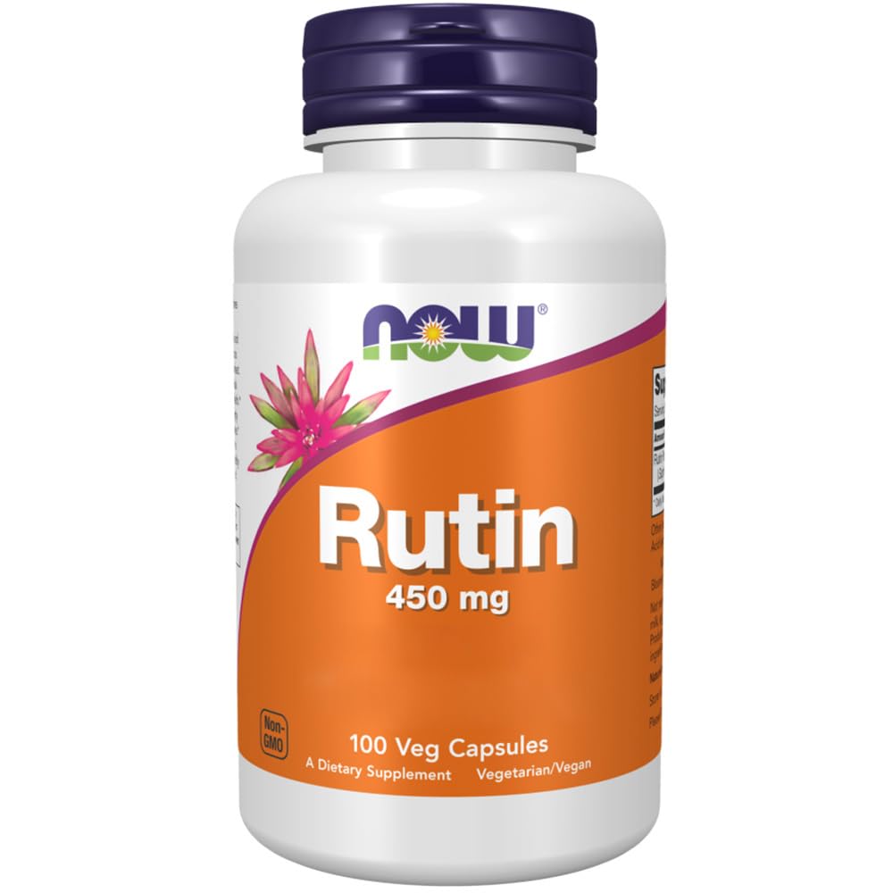 Now Foods, Rutin, 450 mg, 100 Gélules végétaliennes, Testé en Laboratoire, Bioflavonoïde, Sans Gluten, Sans Soja, Végétarien