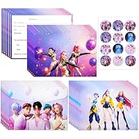 Kit de 12 tarjetas de invitación de cumpleaños K-pop con 12