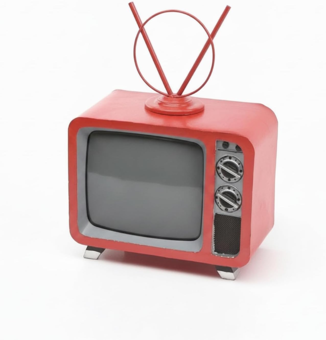 Vintage Camera Prop Metal Sculpture Figurine Model Decor with Classic Bellows and Bracket Suitable for Shelves workspaces Studios Photography-Themed displays, 076 Red
