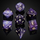 UDIXI Gemstone DND Dice Set, 7PCS Purple Agate Stone D&D Dice for Dungeons and Dragons, Polyhedral D