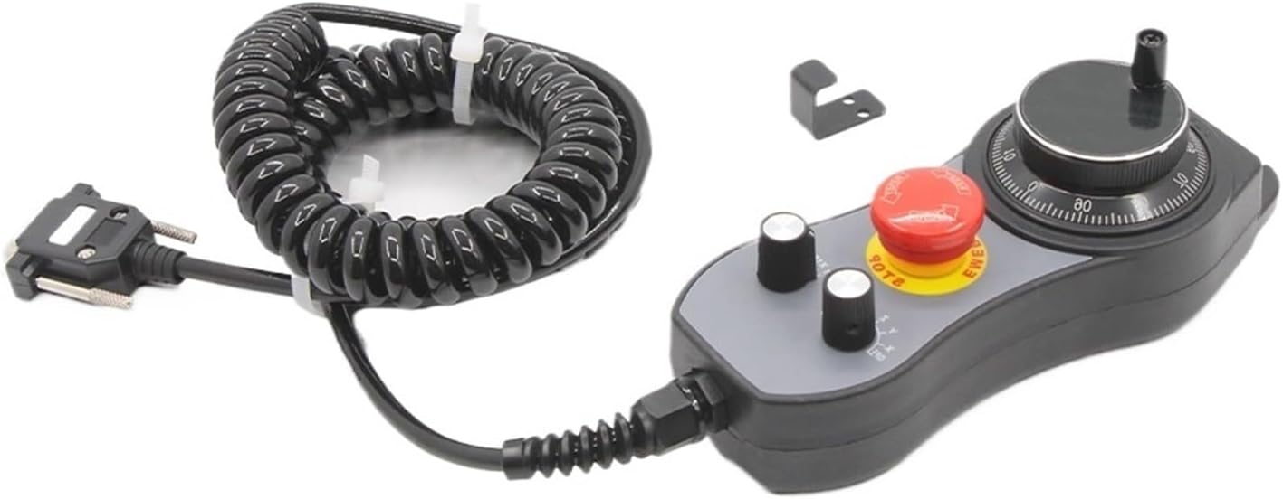Hand Wheel 6 Axis CNC MPG Pendant Hand Wheel 100 Pulse 5v & Emergency Stop Router 1Pcs(Plug for DDCSV31,6 Axis)