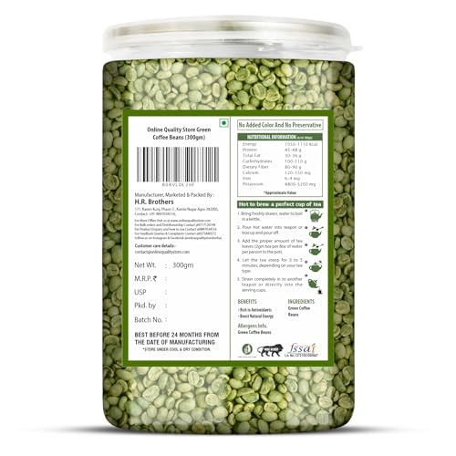 Image of Online Quality Store Green Coffee Beans - 300g | Pure & Natural for Weight Loss Management | Herbal Supplement