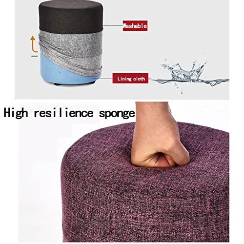 Tabourets ronds de vanité en lin de haute qualité pour chambre - 8
