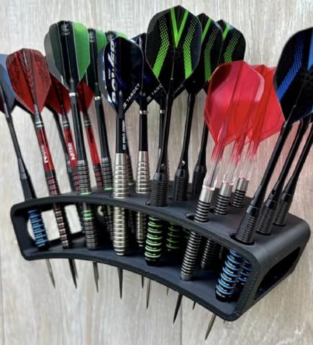 Wall Mounted 21 Dart Rack Darts Holder For Game Room Man Cave and Darts Storage - Vertical Darts Display Organizer.