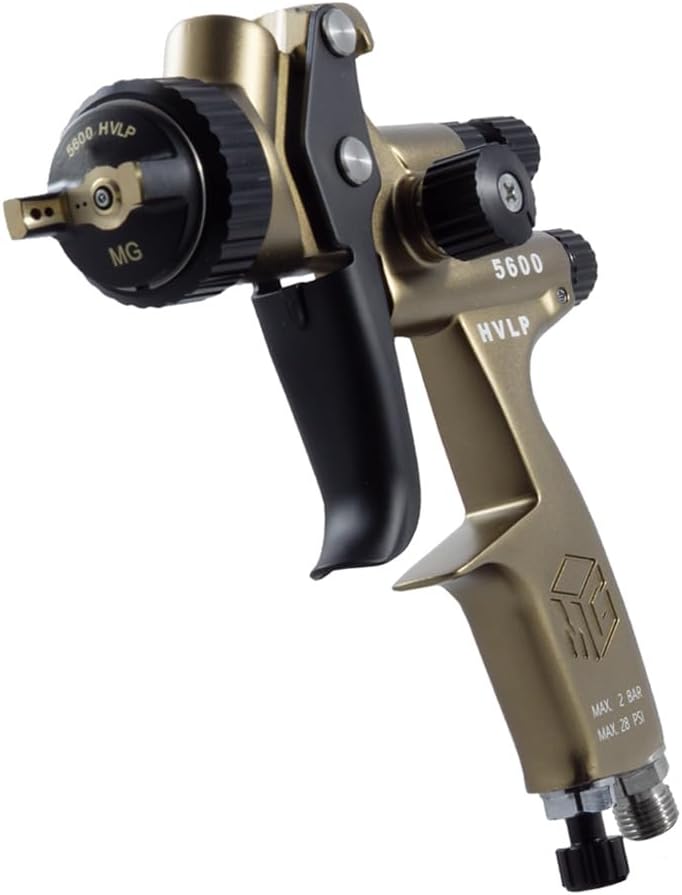 MG 5600H HVLP Spray Gun - Pro Grade (1.3, 1.4, 1.7, 1.9mm) - Automotive, Marine, Woodworking, DIY - Clear Coats, Primers-Nylon Cup and DPC (1.4mm)