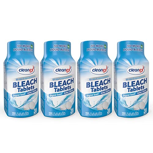 Bleach Tablets, New Advanced Formula Ultra Concentrated Water-Soluble Bleach Tablets for Laundry and Multipurpose Cleaning 36 Tablets No Phosphate NO More Liquid Bleach! (Original 4 Packs)