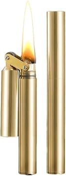 Vintage Trench Lighter, Cool Copper Lighter, Windproof Brass Lighters for Men Dad Husband Fuel Not Included, Glod