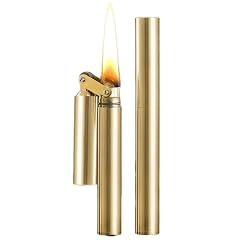 Vintage Trench Lighter Cool Copper Lighter Windproof Brass Lighters for Men Dad Husband Fuel Not Included Glod