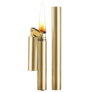 Vintage Trench Lighter Cool Copper Lighter Windproof Brass Lighters for Men Dad Husband Fuel Not Included Glod