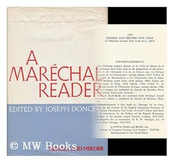 Hardcover A Marechal Reader. Edited and Translated by Joseph Donceel Book