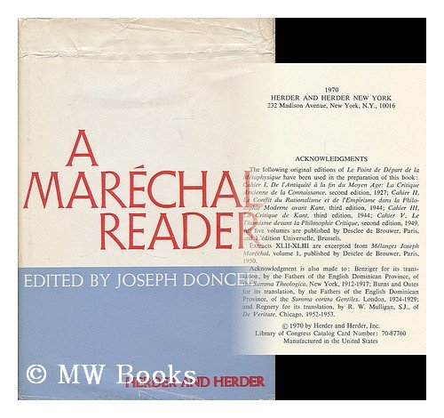 A Marechal Reader. Edited and Translated by Jos... B00414KX5S Book Cover