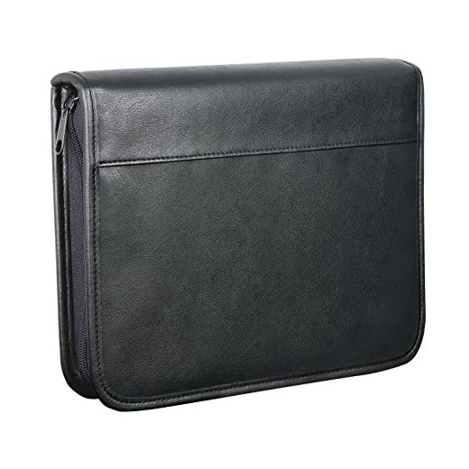 Wedo 581501 - Organizador (archivador de 4 anillas, tamaño A5, soporte para documentos, tarjetero, cierre con cremallera), color negro