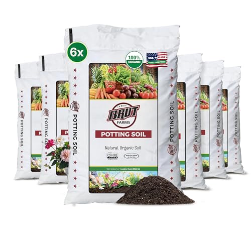 Brut Organic Potting Soil 1 CU FT – Premium Plant Soil with Organic Worm Castings, Trace Minerals...