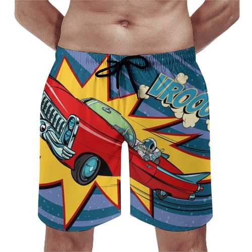 Swim trunk avec poches maillot homme motif voiture rouge pour la plage