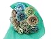 Scalloped World Atlas Roses, 1.5 Inch Paper Flowers on Stems, One Dozen, Travel Theme Birthday Party Decor, Wedding Decor, Bridal Shower Centerpiece, Map Flowers