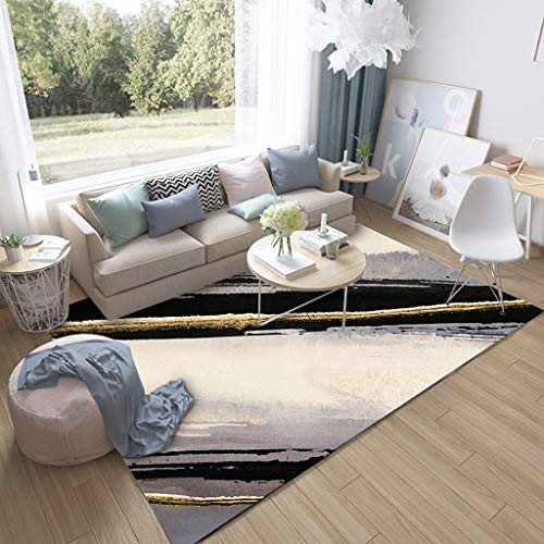 Tapis hydrofuge et antistatique moderne abstrait géométrique pour chambre