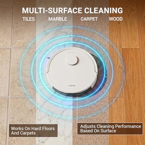 Image of Mova E20s Pro Robot Vacuum and Mop with 13000Pa Powerful Suction, 2-in-1 Vacuum & Mop, 150-Min Runtime, App & Voice Control, Washable HEPA Filter, Type-C Fast Charging, White