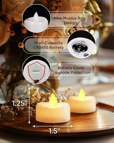 Image of merrynights 24Pcs Remote Control LED Tea Lights,2 /4 /6 /8H Timer,400+Hours