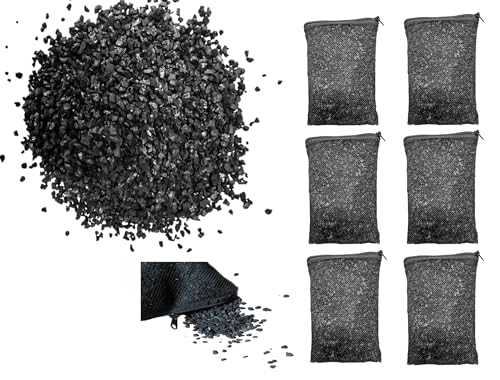 Wave Point 6 lbs Premium Granulated Activated Carbon Charcoal in 6 Filter Media Bags for Aquarium Fish Tanks Koi Pond Canister Filter Reef Filters *Good for eliminating cat litter smell and Air Filter