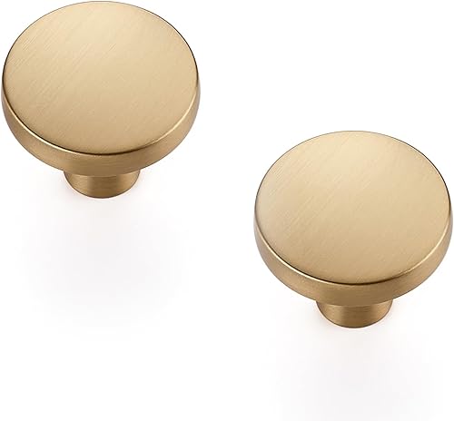 Miniatura 53 de Ravinte Paquete de 50 pomos de gabinete de cocina de 1-1/4 pulgadas, pomos redondos sólidos para cajones de aparador, pomos de tocador negro mate