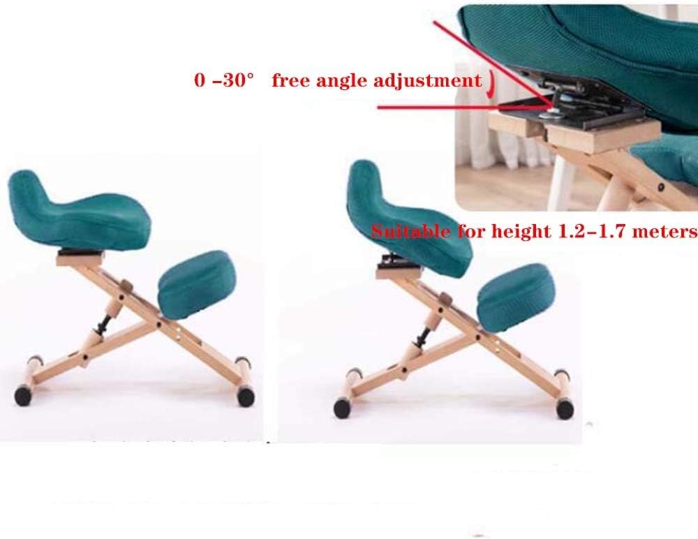 Kneeling Desk Chairs Ergonomic, Posture Correcting Stool Office Adjustable Folding Improve Your Posture with an Angled Seat,A