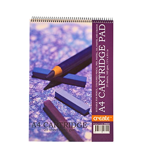 Create Spiral A4 Cartridge Pad, 165gsm Mixed Media Art, Sketching & Drawing Pad, Suitable for Pencil Pen, Crayon & Pastels - Image 2