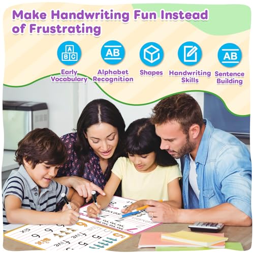PraxiKidy Alphabet Number Shapes Flash Cards,Sentence Building for Kids,Handwriting Practice Writing Tracing Phonics Preschool Kindergarten Toddler Learning Activities Homeschool Classroom ABC Letter — view 6