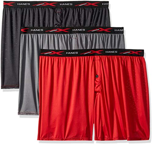 Hanes Men's X-Temp 4-Way Stretch Mesh Knit Boxer 3-Pack, Assorted, 2X Large