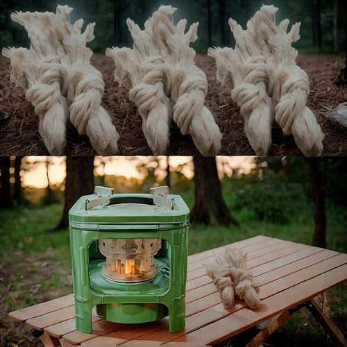 80PCS Kerosene Wick Replacement, Cotton Stove Wicks for Outdoor Camping Picnic Burner Furnace, Accessories
