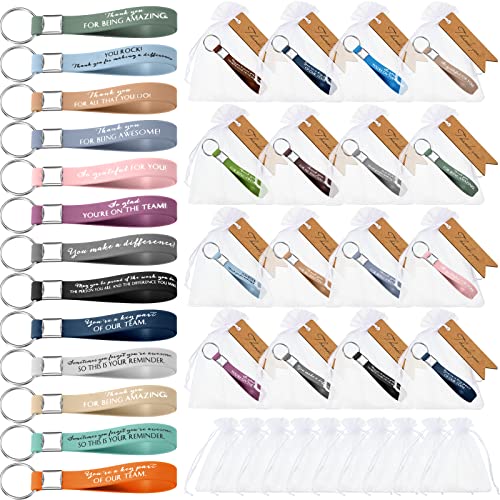 Yinkin 100 Sets Thank You Gift Silicone Keychains Bulk Employee