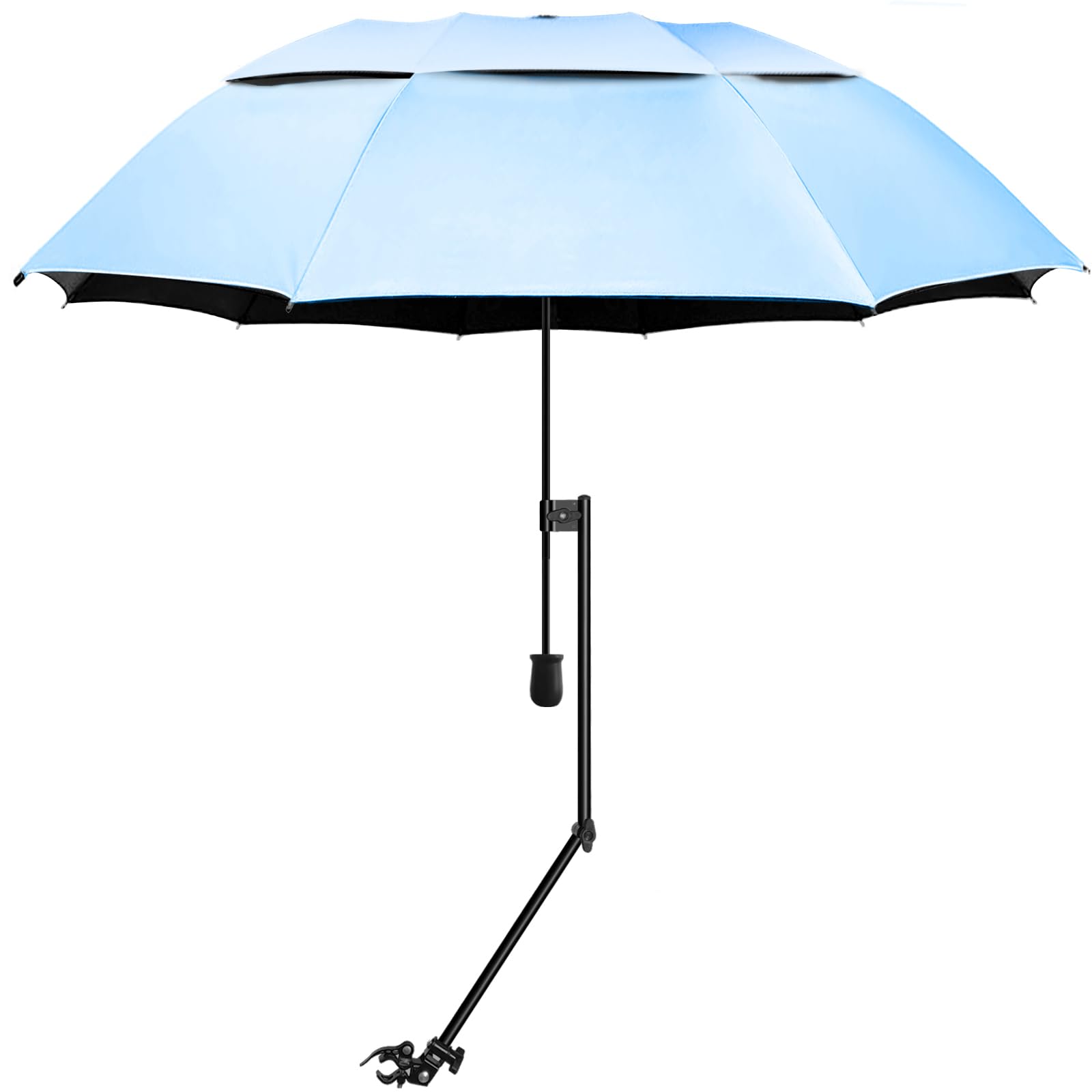 XLINGZA UPF 50+ Beach Umbrella with Adjustable Universal Clamp for Stroller, Bleacher, Patio, Fishing, BBQ Parties