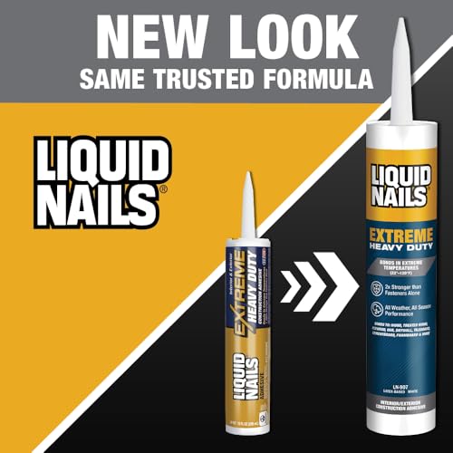 Image of Liquid Nails Extreme Heavy Duty 10 oz. White Latex-Based Interior /Exterior Construction Adhesive Low VOC, 12 Pack
