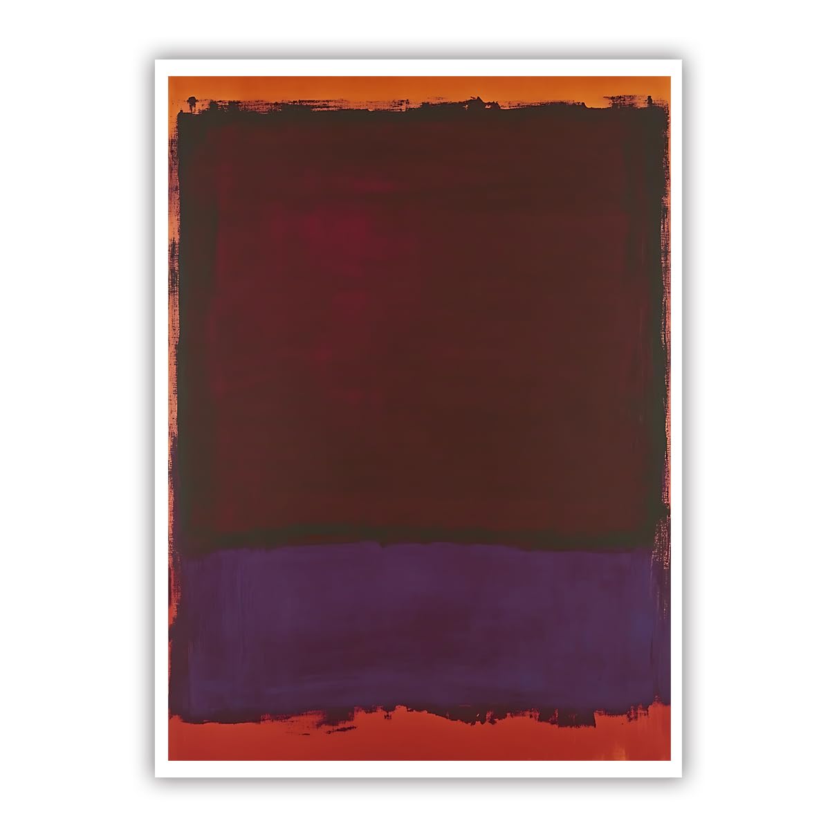 OSHIONARTE Abstract Canvas Wall Art Burgundy Purple and Orange Illustrations Mid Century Modern Large Poster for Living Room Dining Room 45x60cm Frameless