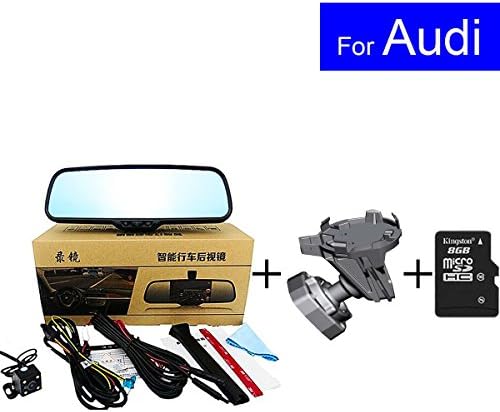 SunShine 5 inch Touch Screen Android Car Rear View Mirror DVR with GPS Navigation Bluetooth USB SD MP5 for Audi A1 A2 A3 A4 A6 A8 Q3 Q5 Q7 Reverse DVR In-Mirror Video with Bracket