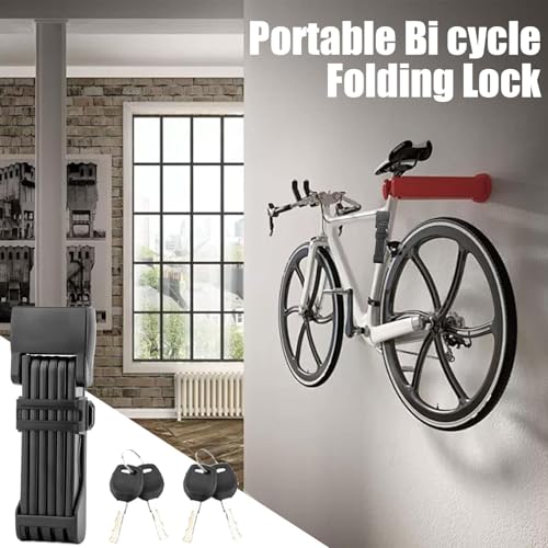 Antivol pour vélo anti-coupe en alliage de zinc pliable avec 2 clés et support