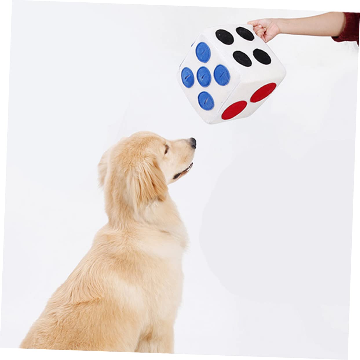 Abaodam Juguete Adecuado para Olfatear y Entrenar en Casa para Perros de Peluche Forma de Dado Blanco, Material Suave de Felpa y Espuma